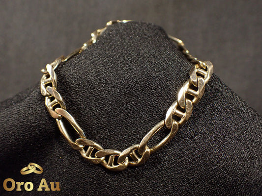 9ct Yellow Gold Figaro Link Bracelet 21.5cm 18.66g