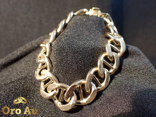 9ct HEAVY Solid Yellow Gold Anchor Link Bracelet 20.5cm 68.8g