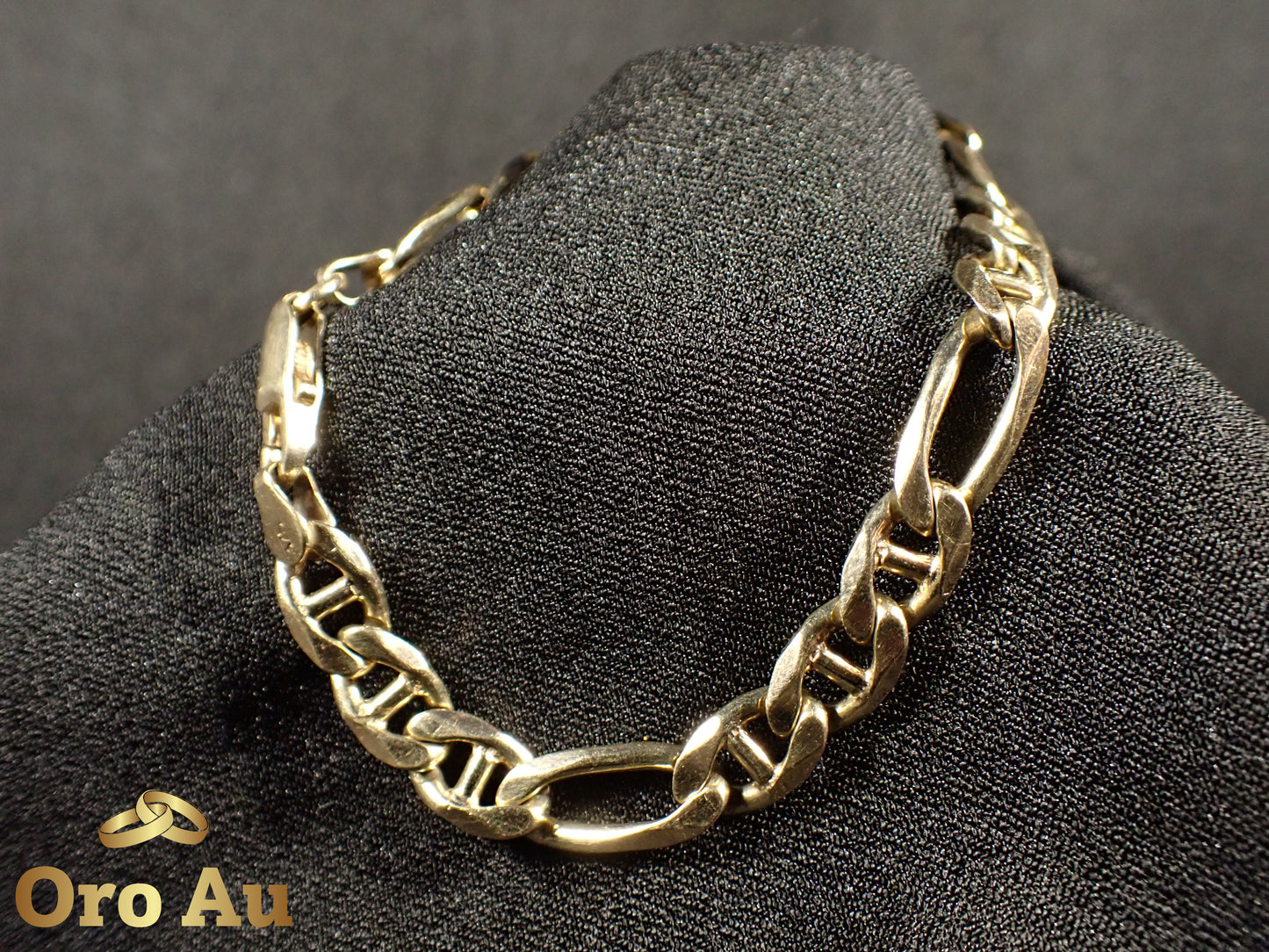 9ct Yellow Gold Figaro Link Bracelet 21.5cm 18.66g