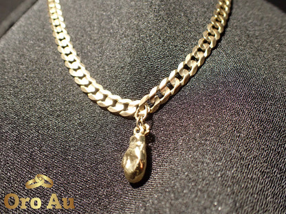 9ct Yellow Gold Necklace  With Boxing Glove Pendant 36.5cm 19.36g