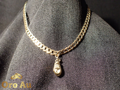 9ct Yellow Gold Necklace  With Boxing Glove Pendant 36.5cm 19.36g