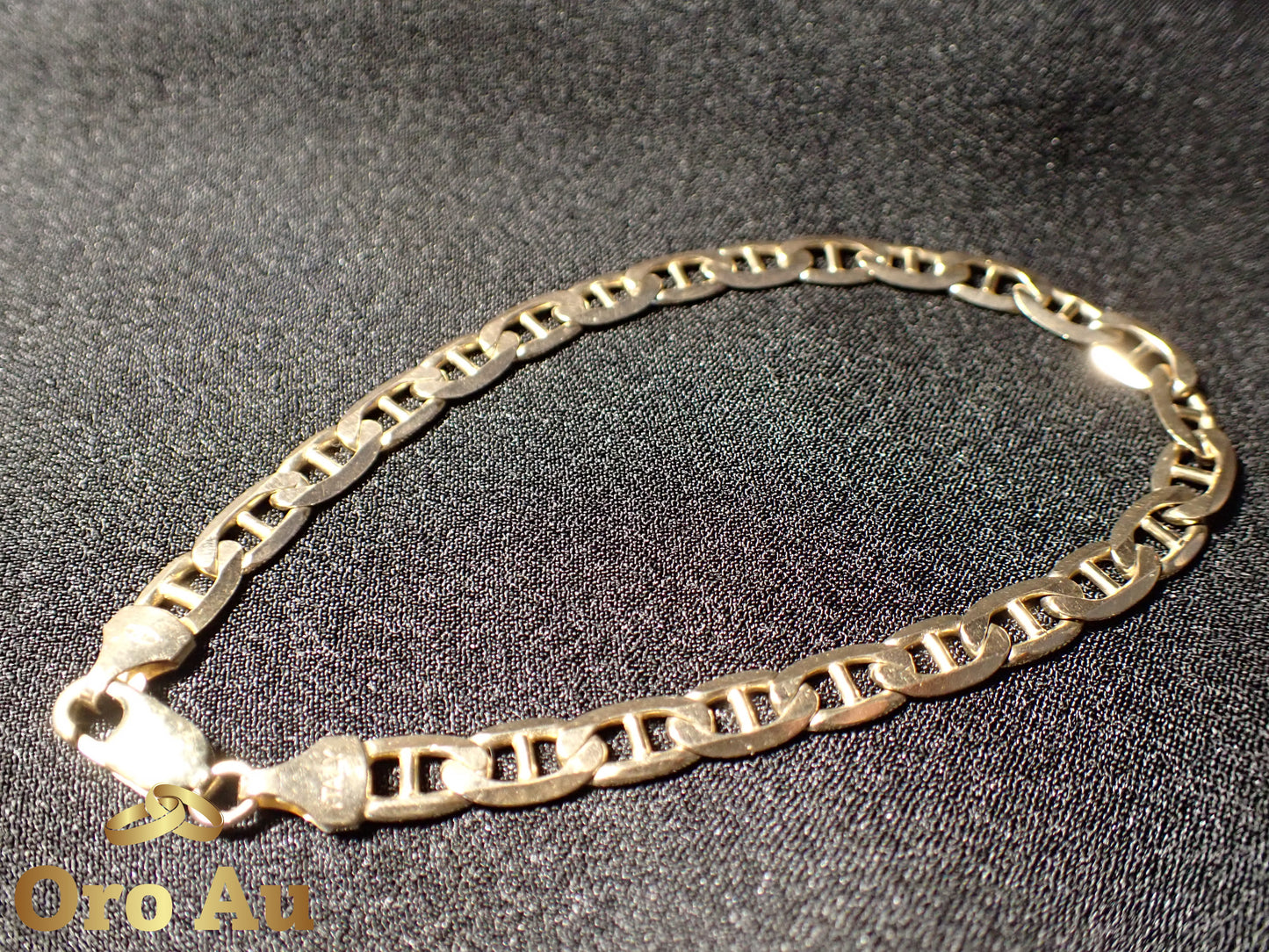 9ct Yellow Gold Anchor link bracelet 22.5cm 11.88g