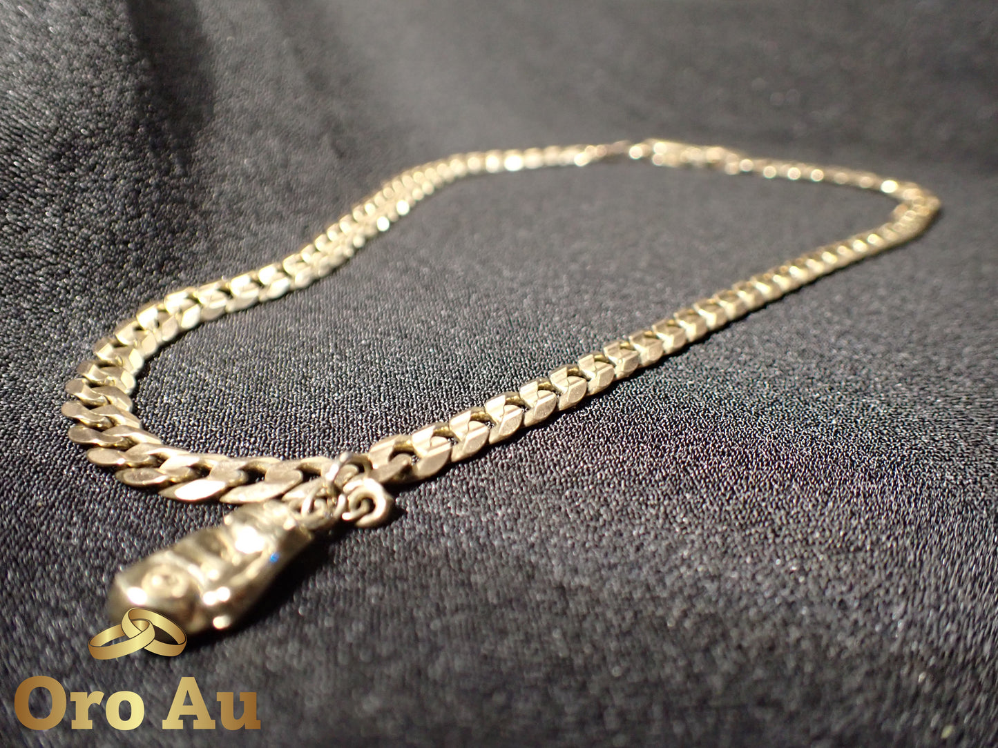 9ct Yellow Gold Necklace  With Boxing Glove Pendant 36.5cm 19.36g