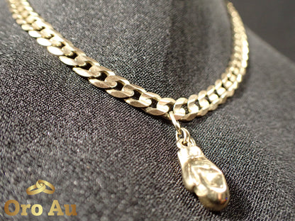 9ct Yellow Gold Necklace  With Boxing Glove Pendant 36.5cm 19.36g