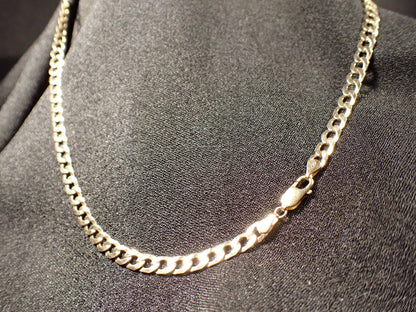 9ct Yellow Gold Flat Curb Link Chain 50.5cm 11.9g