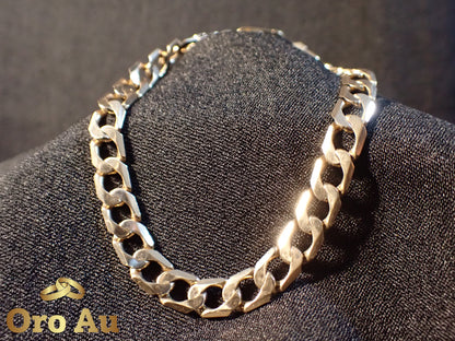 9ct Yellow Gold Flat Curb Bracelet 22.5cm 13.88g