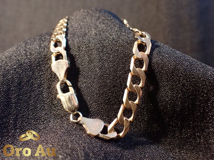 9ct Yellow Gold Flat Curb Bracelet 22.5cm 13.88g