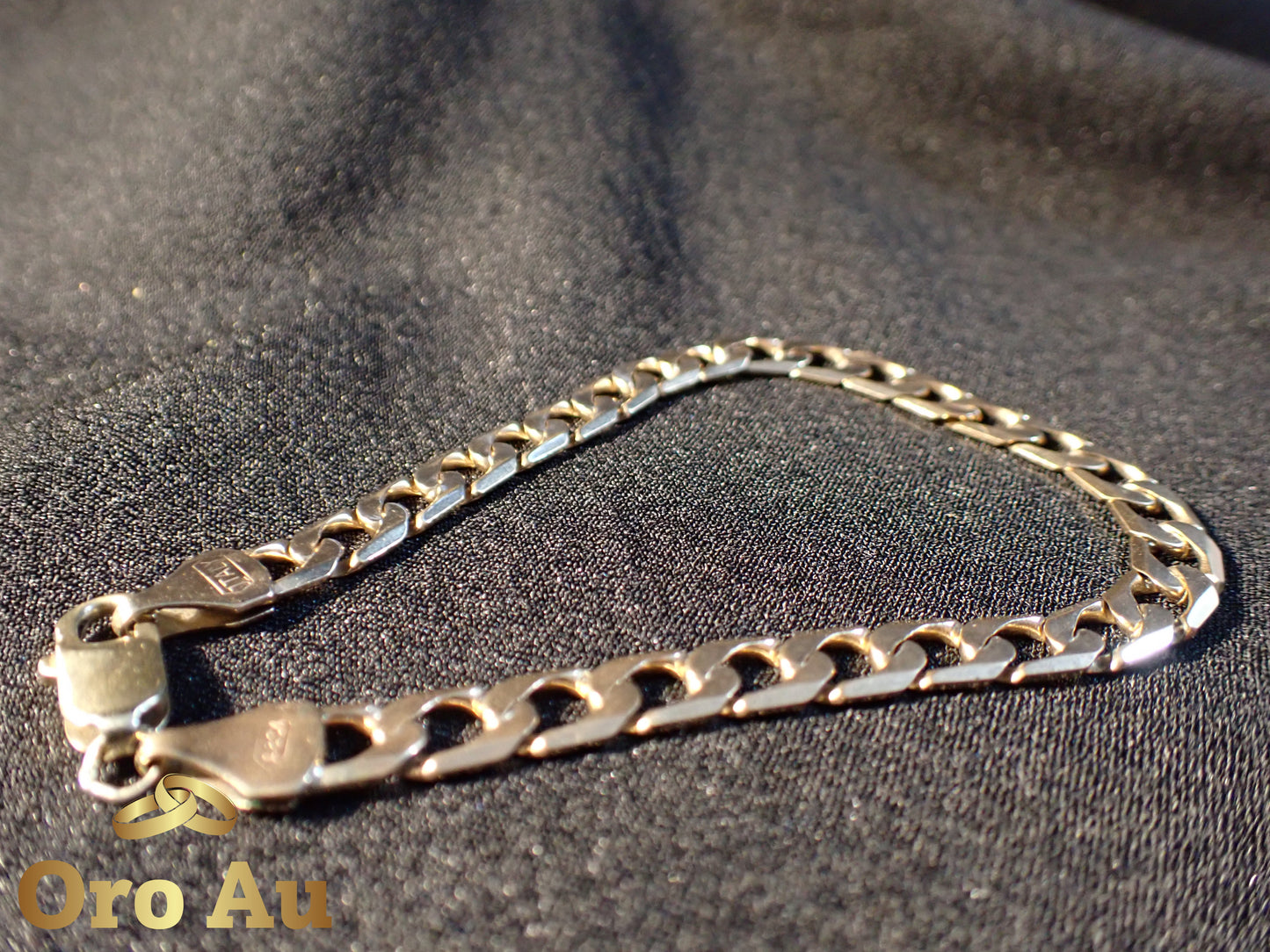 9ct Yellow Gold Flat Curb Bracelet 22.5cm 13.88g