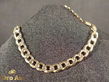 9ct Yellow Gold Bracelet Curb Link 21cm 9.5g