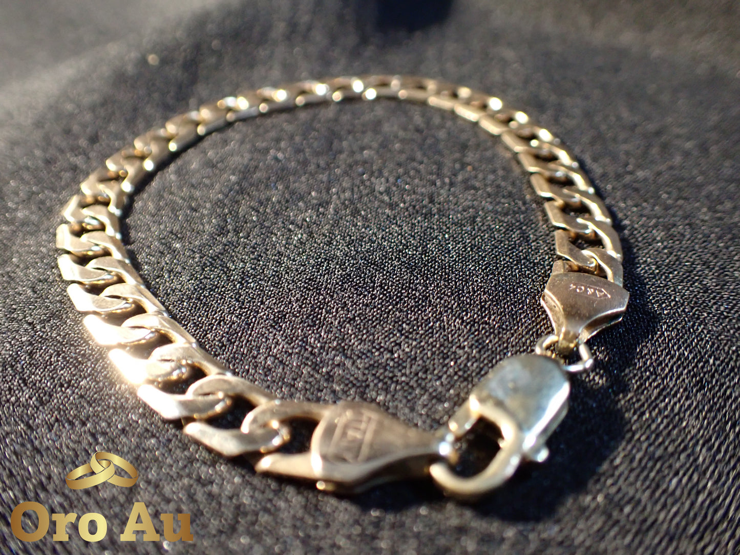 9ct Yellow Gold Flat Curb Bracelet 22.5cm 13.88g