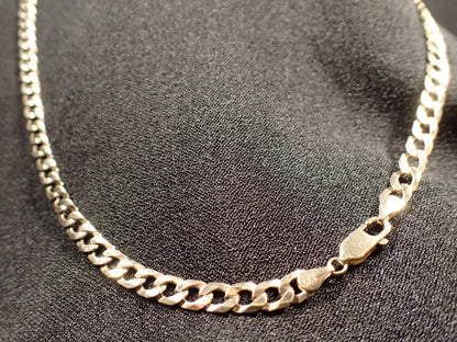 9ct Yellow Gold Flat Curb Link Chain 50.5cm 11.9g