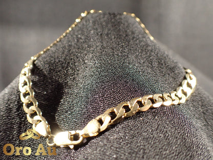 9ct Yellow Gold Flat Curb Link Bracelet 21.5cm 7.4g
