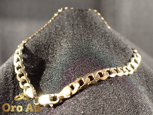 9ct Yellow Gold Flat Curb Link Bracelet 21.5cm 7.4g