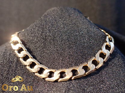 9ct Yellow Gold Flat Curb Bracelet 22.5cm 13.88g