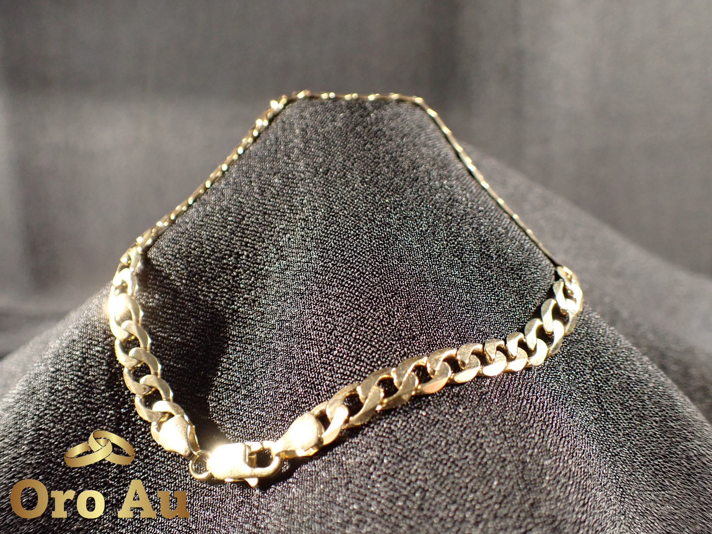 9ct Yellow Gold Flat Curb Link Bracelet 21.5cm 7.4g