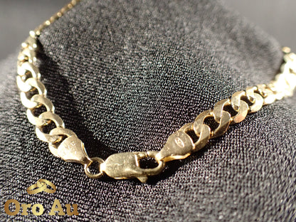 9ct Yellow Gold Flat Curb Link Bracelet 21.5cm 7.4g