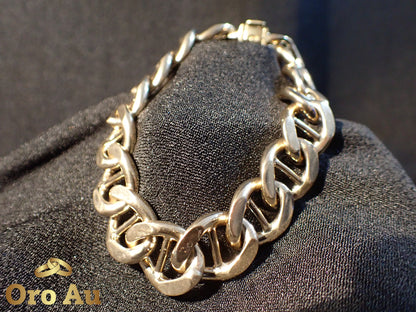 9ct HEAVY Solid Yellow Gold Anchor Link Bracelet 20.5cm 68.8g