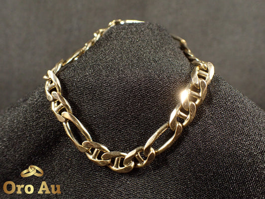 9ct Yellow Gold Figaro Link Bracelet 21.5cm 18.66g