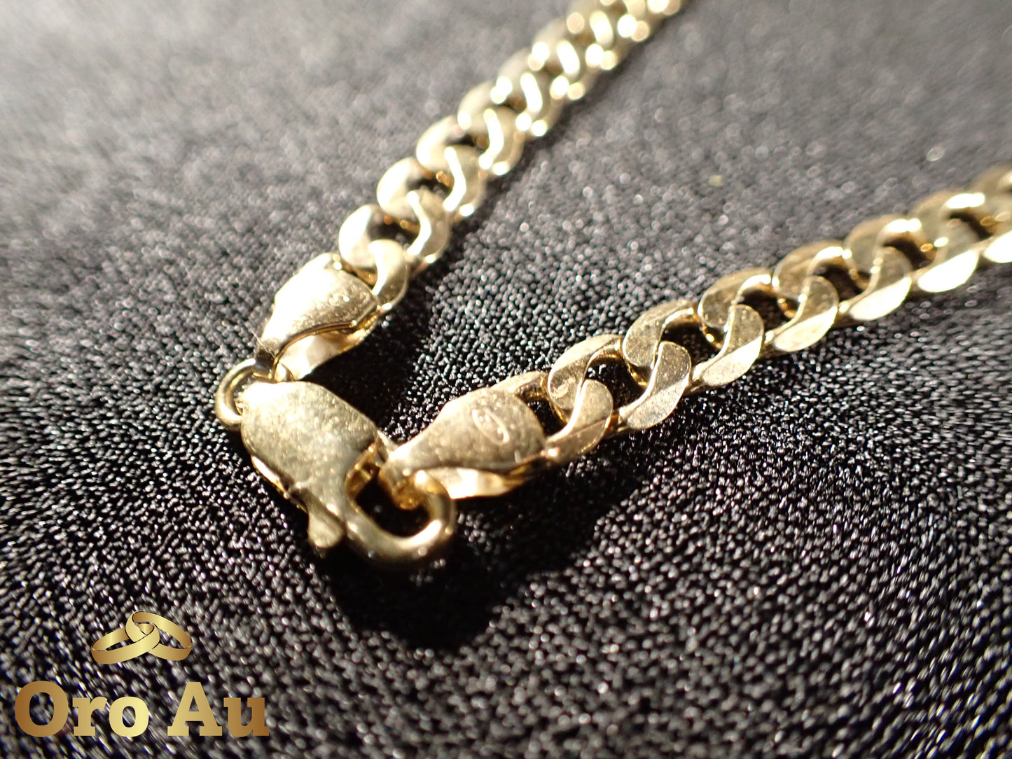 9ct Yellow Gold Flat Curb Link Bracelet 21.5cm 7.4g