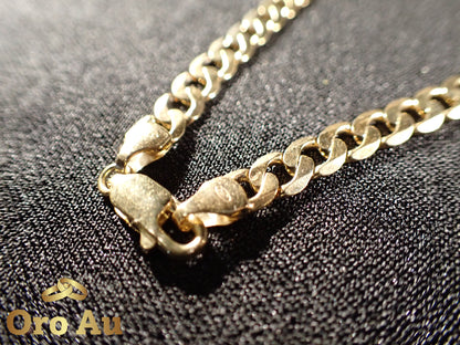 9ct Yellow Gold Flat Curb Link Bracelet 21.5cm 7.4g