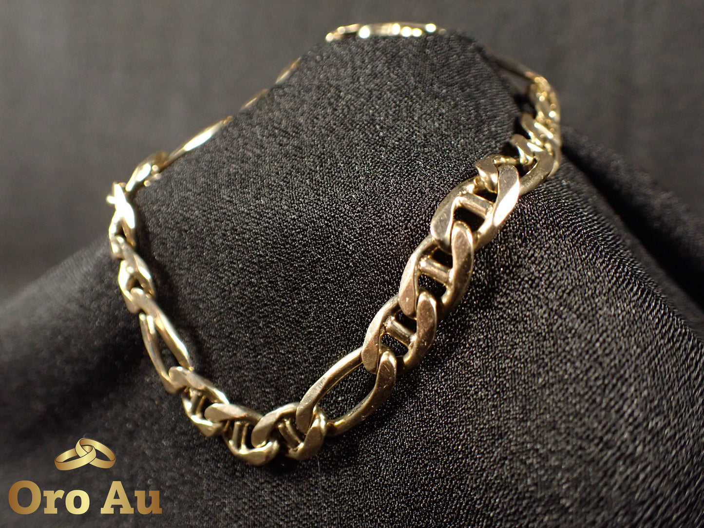 9ct Yellow Gold Figaro Link Bracelet 21.5cm 18.66g