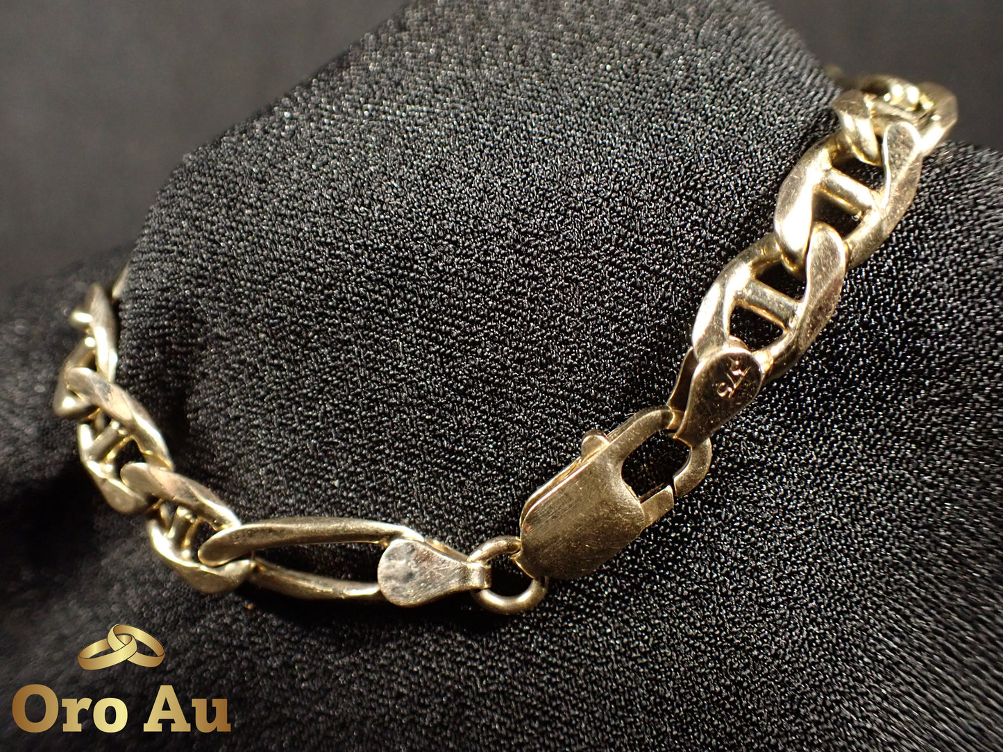 9ct Yellow Gold Figaro Link Bracelet 21.5cm 18.66g