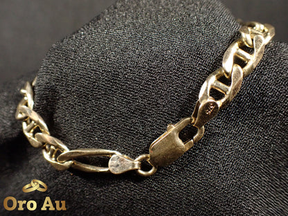 9ct Yellow Gold Figaro Link Bracelet 21.5cm 18.66g