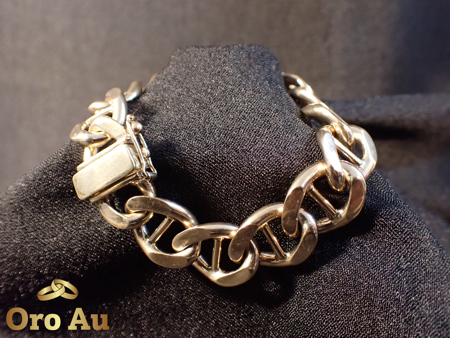 9ct HEAVY Solid Yellow Gold Anchor Link Bracelet 20.5cm 68.8g