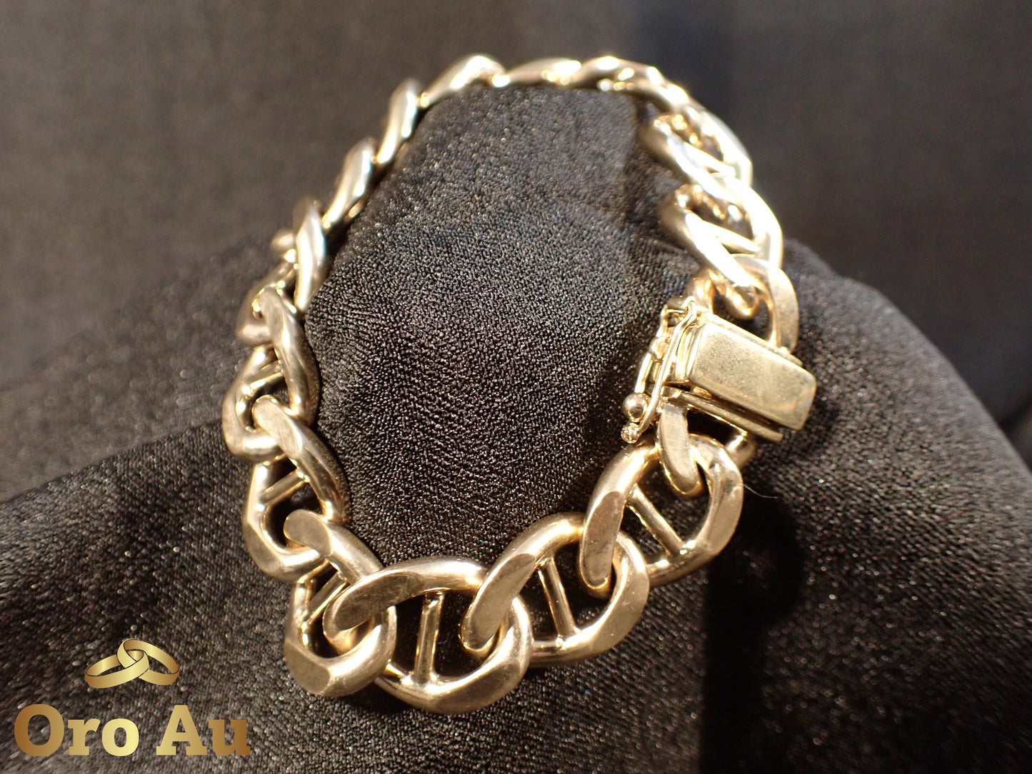 9ct HEAVY Solid Yellow Gold Anchor Link Bracelet 20.5cm 68.8g