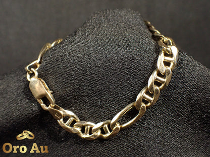 9ct Yellow Gold Figaro Link Bracelet 21.5cm 18.66g