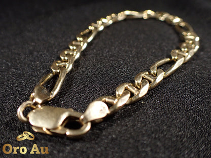 9ct Yellow Gold Figaro Link Bracelet 21.5cm 18.66g