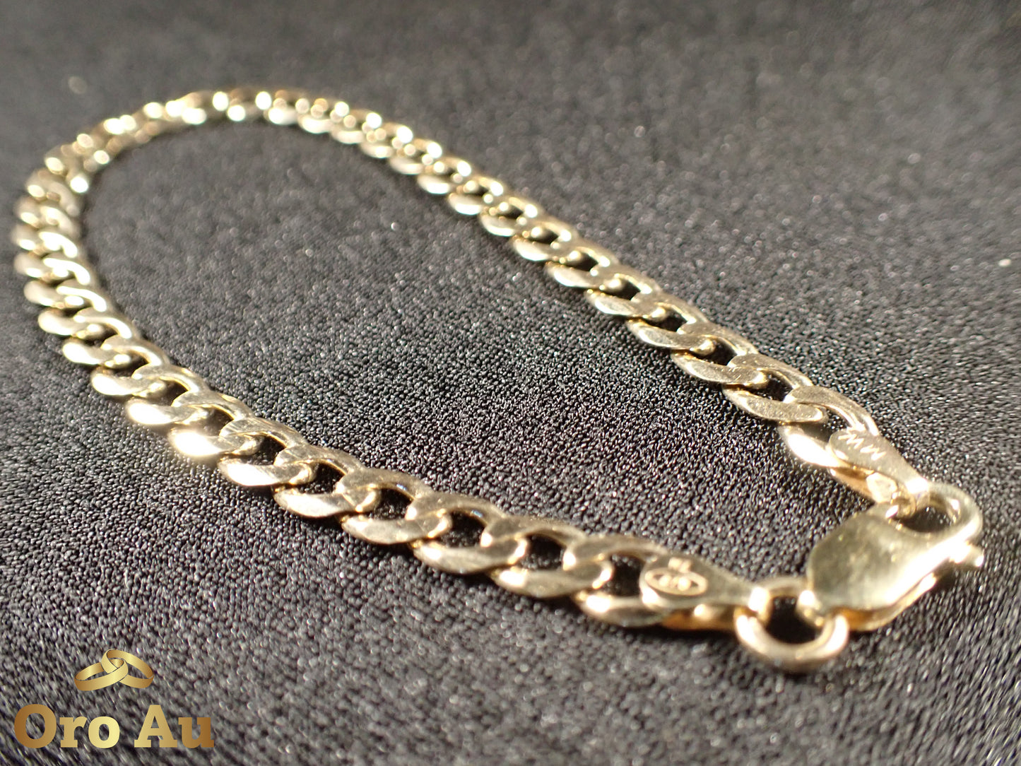 9ct Yellow Gold Bracelet Curb Link 21cm 9.5g
