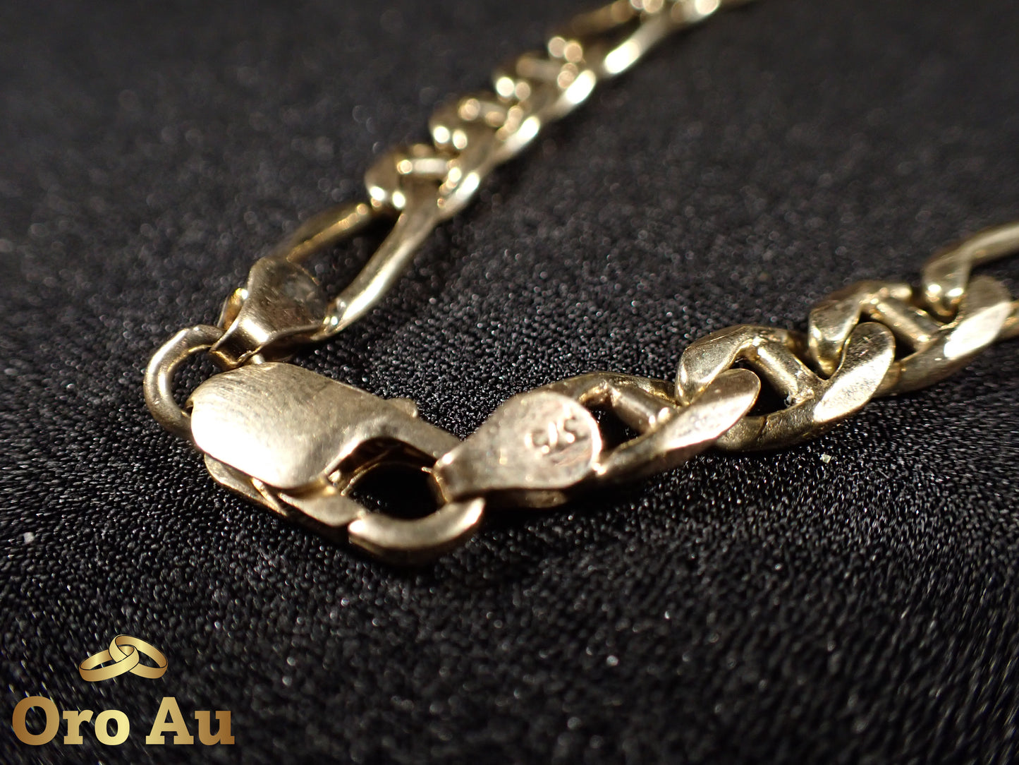 9ct Yellow Gold Figaro Link Bracelet 21.5cm 18.66g