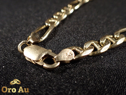 9ct Yellow Gold Figaro Link Bracelet 21.5cm 18.66g