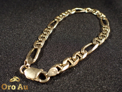 9ct Yellow Gold Figaro Link Bracelet 21.5cm 18.66g