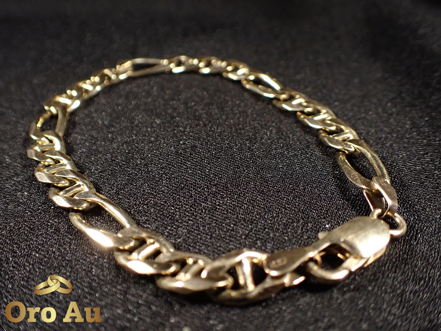 9ct Yellow Gold Figaro Link Bracelet 21.5cm 18.66g