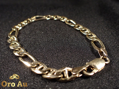 9ct Yellow Gold Figaro Link Bracelet 21.5cm 18.66g