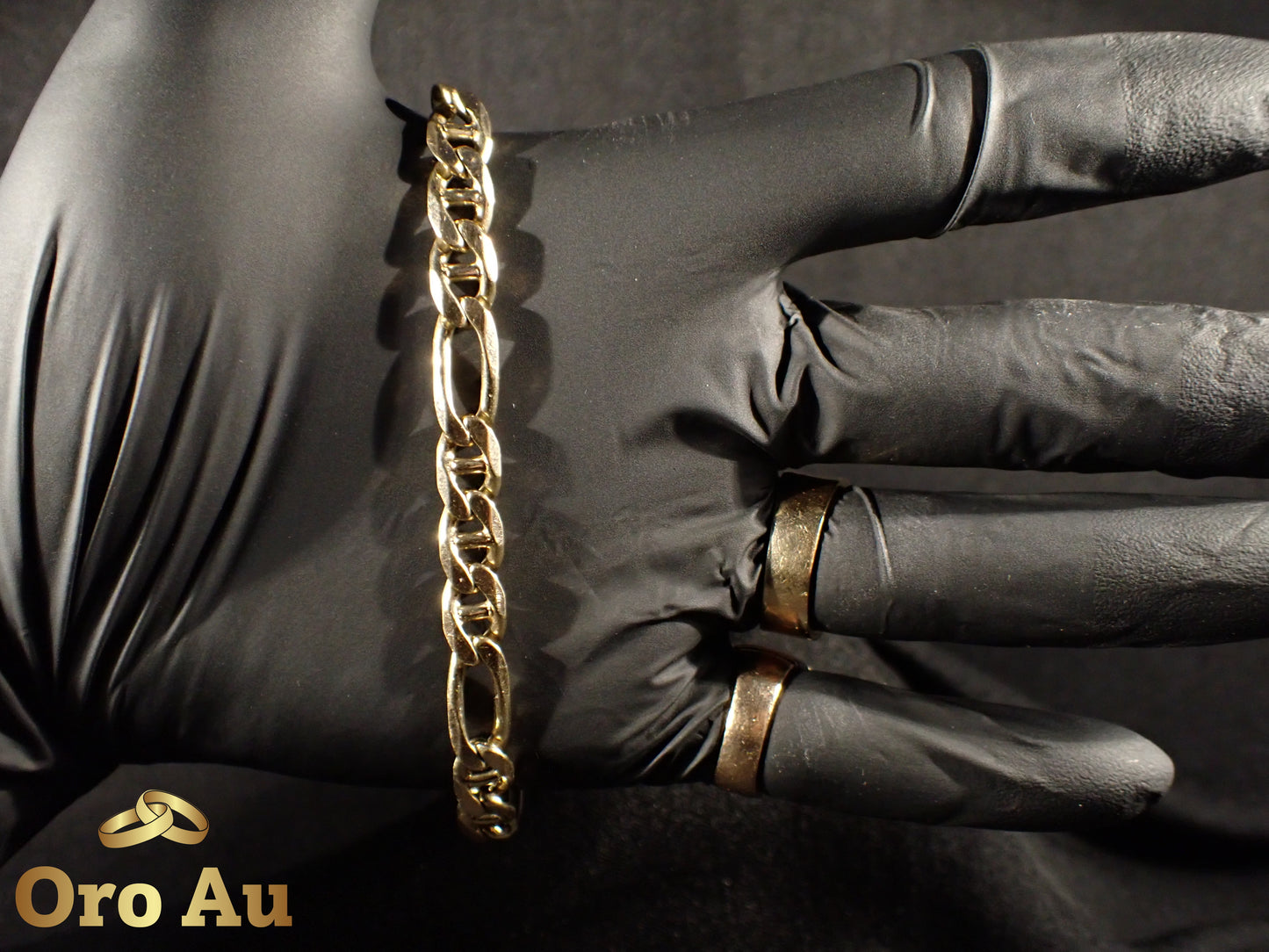 9ct Yellow Gold Figaro Link Bracelet 21.5cm 18.66g