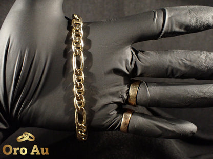 9ct Yellow Gold Figaro Link Bracelet 21.5cm 18.66g