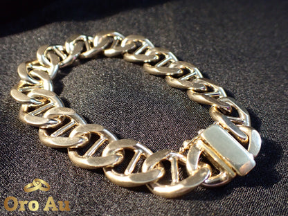 9ct HEAVY Solid Yellow Gold Anchor Link Bracelet 20.5cm 68.8g