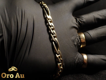 9ct Yellow Gold Figaro Link Bracelet 21.5cm 18.66g