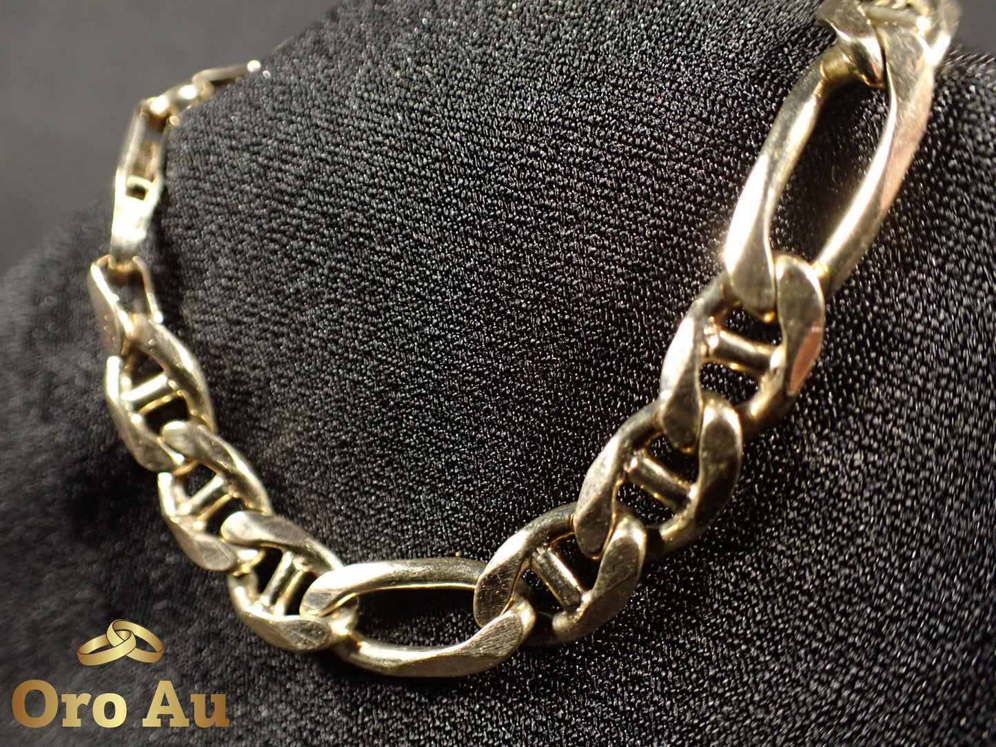 9ct Yellow Gold Figaro Link Bracelet 21.5cm 18.66g