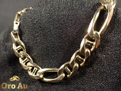 9ct Yellow Gold Figaro Link Bracelet 21.5cm 18.66g