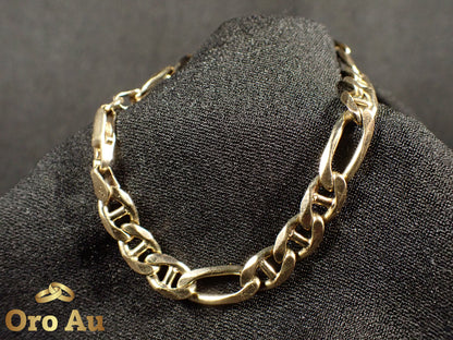 9ct Yellow Gold Figaro Link Bracelet 21.5cm 18.66g