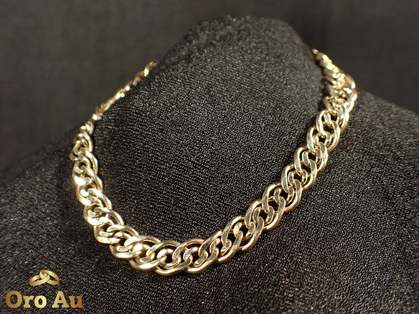 9ct Yellow Gold Double Link Bracelet 22cm 12.65g