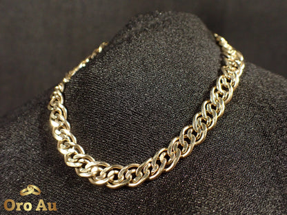 9ct Yellow Gold Double Link Bracelet 22cm 12.65g