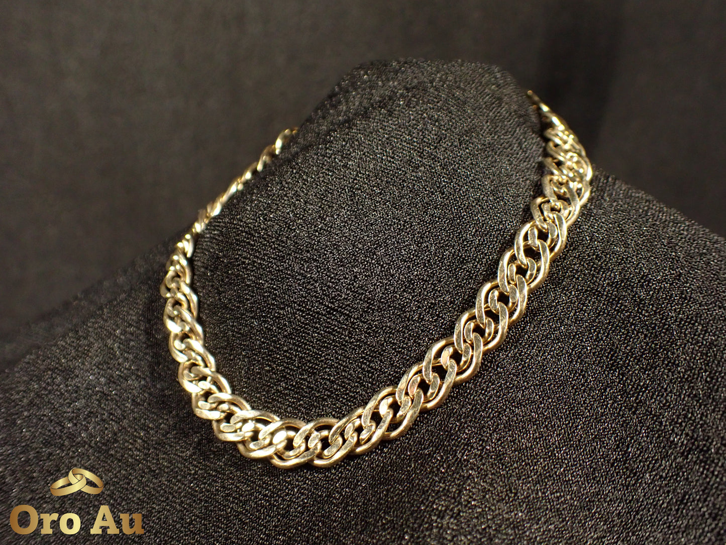 9ct Yellow Gold Double Link Bracelet 22cm 12.65g