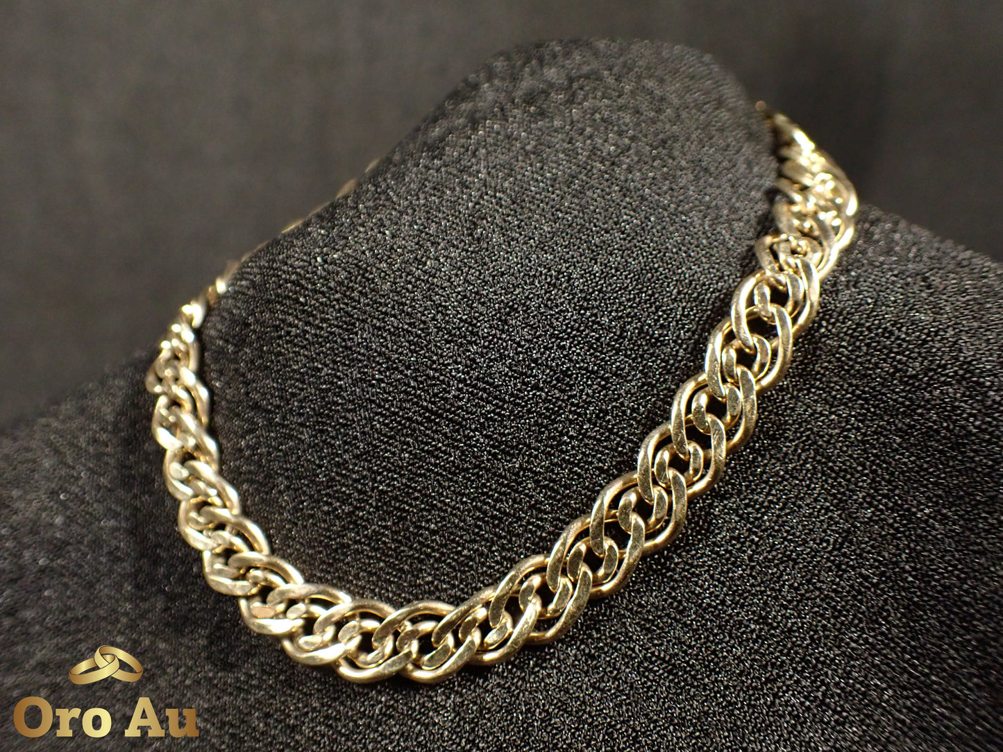 9ct Yellow Gold Double Link Bracelet 22cm 12.65g