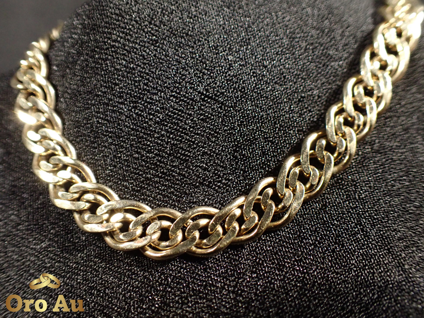 9ct Yellow Gold Double Link Bracelet 22cm 12.65g