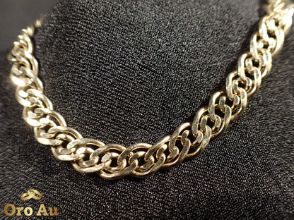 9ct Yellow Gold Double Link Bracelet 22cm 12.65g